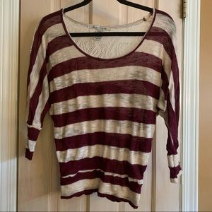 American Rag 3/4 sleeve sweater with crochet back